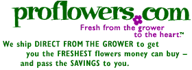 Proflowers.com. Fresh from the grower to the heart.